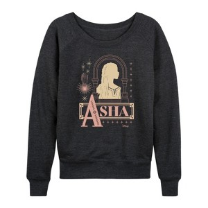 Women's - Disney - The One Asha Lightweight French Terry Wide Neck Long Sleeve Shirt - 1 of 4