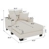 GDFStudio Eureka 41"W Oversized Upholstered Chaise Lounge Chair with USB Port and Cup Holder - 3 of 4