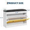 Shoe Storage Bench with Padded Seat Cushion, Shoe Cabinet for Entryway with 2 Tiers Flip Drawer, Shoe Organizer and Rack, for Hallway, Bedroom - 2 of 4