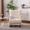 KWPZQEB Nursery Rocking Chair, Upholstered Glider Rocker Rocking Accent Chair Padded Seat with High Backrest, Comfy Armchair for Living Room - 2 of 4