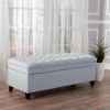 Kumasinova 50" Wide Tufted Storage Ottoman, Upholstered Ottoman with Storage, Rectangle Storage Bench with Hinged Lid, Espresso Wood Frame, Foot Stool - 3 of 4