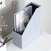 Bigso Estelle Canvas Fiberboard Upright Magazine Storage Box | Magazine Holder & Organizer for Papers | Magazine File Holder for Office Desks | Ash - 2 of 4