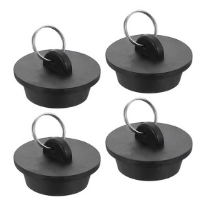 Unique Bargains Rubber Bathtub Sink Drain Stoppers with Hanging Ring 4 Pcs - 1 of 4
