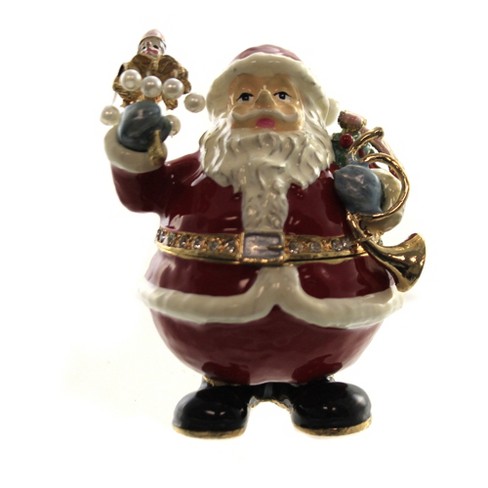 Details about   Porcelain Santa Claus Trinket Box By JCM Christmas Decor Holiday Figure 