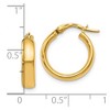 Black Bow Jewelry 3.5mm x 16mm (5/8 Inch) Polished 14k Yellow Gold Domed Round Tube Hoops - 4 of 4