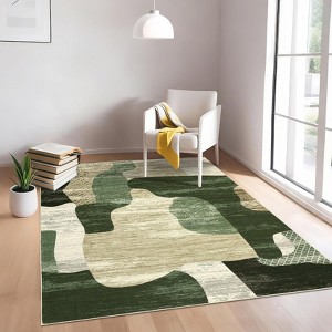 COZONY Washable Abstract Area Rug, Color Block Patchwork Non Slip Low Pile Carpet for Living Room Dining Room Bedroom - 1 of 4