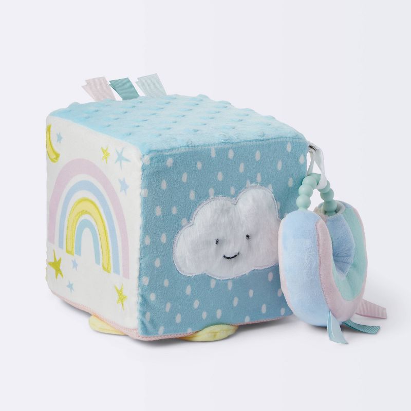 Celestial Interactive Plush Cube with Rainbow Rattle Baby Toy - 2pc - Cloud Island&#8482;, 1 of 5