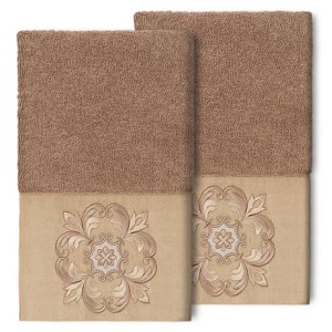 Linum Home Textiles 100% Turkish Cotton ALYSSA Embellished Towel Set - 1 of 2