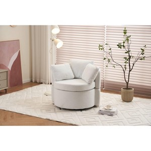 CAVINAS Teddy Accent Chair with Back Cushion,Modern Swivel Chairs with Storage Space for Bedroom,Reading Room - 1 of 4