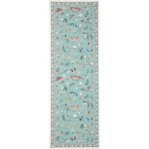 Modern Insect Floral Area Rug - Non-Slip Stain-Resistant Low Pile Carpet, Machine Washable Ultra-Soft Accent Mat for Living Room, Bedroom Kitchen - 1 of 4