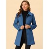 Allegra K Women's Peter Pan Collar Single Breasted Outwear Winter Buttoned Long Coat - 2 of 4
