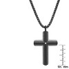 Steeltime 24" black ip stainless steel and stainless steel back cross with simulated diamond - 3 of 4