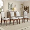 Set of 4 Upholstered Farmhouse Dining Chairs,High Back Solid Wood Mid-Century Side Chairs for Dining Room & Kitchen–The Pop Home - 2 of 4