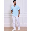 INSPIRE CHIC Men's Casual Henley Band Collar Short Sleeve Summer Linen Shirts - 2 of 4
