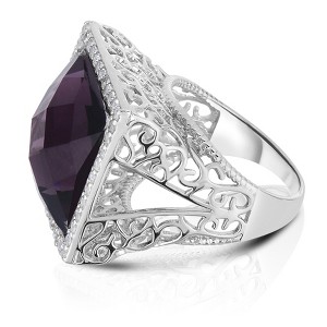 Guili Sterling Silver Deep Purple Cubic Zirconia Ring - 1 of 4