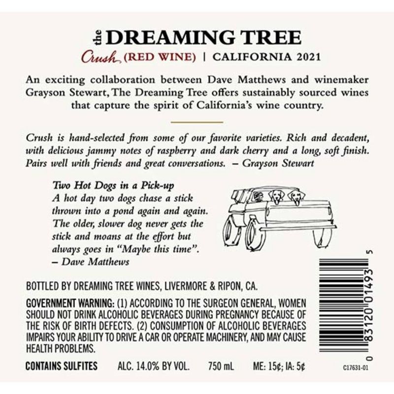 The Dreaming Tree Crush Red Blend Red Wine - 750ml Bottle, 4 of 7