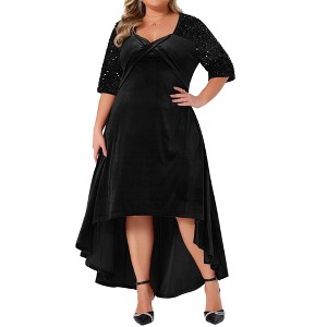 plus size dresses velvet Vintage V Neck Maxi Formal Evening Dress This plus size stretch dress features velour fabric Copley Shoulder Drape Velvet Gown
