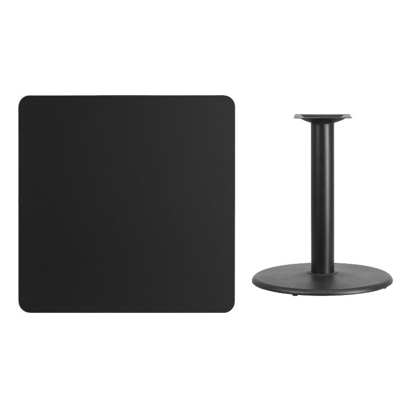 Flash Furniture 36'' Square Laminate Table Top with 24'' Round Table Height Base, 2 of 3