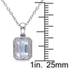 EVERLY JEWELRY | Sterling Silver 0.04 CT Diamond TW & 1 CT TGW Aquamarine Fashion Pendant With Chain - image 2 of 4