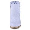BLISSFUL STEP Women's Back to College Party Ruffle Pointed Toe Block Heel Ankle Boots - 2 of 4