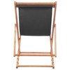 vidaXL Beach Chair Grey Solid Eucalyptus wood and Polyester fabric Medium - 3 of 4