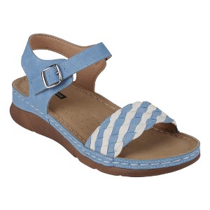 GC Shoes Millis Woven Comfort Slingback Flat Sandals - 1 of 4
