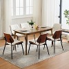 coucheta Wooden Dining Chairs Set of 2, Modern PU Leather Upholstered Accent Chairs with Shell Strips&Walnut Bentwood Back, for Dining, Kitchen - 2 of 4