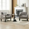 TYBOATLE Accent Chair set of 2 for Living Room Chairs, Fabric Tufted Upholstered Arm Chair, Comfy Upholstered Reading Side Chair, Light Grey - 2 of 4
