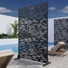 PexFix Outdoor Metal Privacy Screen Garden Fence Wave Pattern Wall Applique - 2 of 4