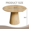 43" Modern Round Indoor Wooden Dining Table,Dining Table With MDF Tabletop,Natural Wood Pedestal Round Kitchen Dining Table-Coolbibila - 4 of 4