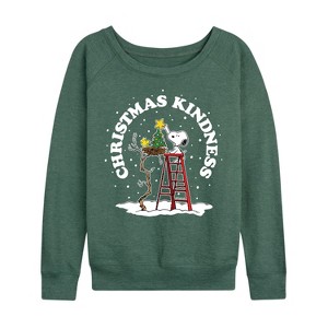 Women's - Peanuts - Christmas Kindness Lightweight French Terry Slouchy - 1 of 4