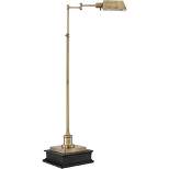 Regency Hill Traditional Pharmacy Floor Lamp with Riser 58" Tall Aged Brass Metal Adjustable Arm for Living Room Reading House Bedroom Home