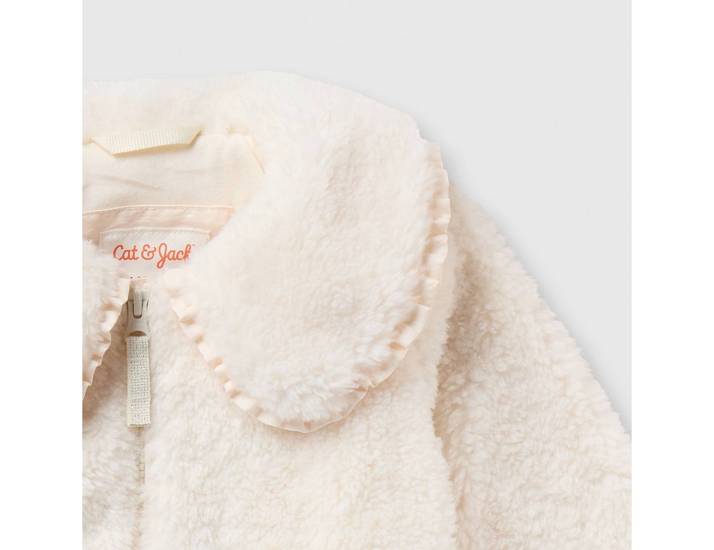 Куртка Cat & Jack Plush Collar Jacket для девочек-малышей, цвет: Кремовый — фото 4