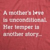 Womens A Mother's Love Is Unconditional Her Temper Is Another Story T Shirt Funny Mother's Day Tee - Crazy Dog Women's T Shirt - 2 of 4