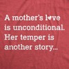 Womens A Mother's Love Is Unconditional Her Temper Is Another Story Tshirt Funny Mother's Day Tee - Crazy Dog Women's T Shirt - image 2 of 4