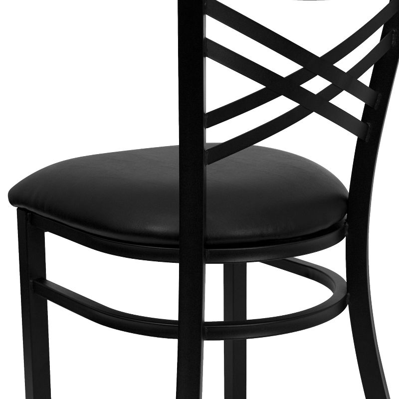 Flash Furniture Black ''X'' Back Metal Restaurant Chair, 6 of 13
