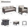 Buenhomino 7 Piece Wicker Outdoor Furniture Set with Thick Cushions, High Back Patio Furniture Set with PE Rattan Chairs and Square Fire Pit Table - 4 of 4