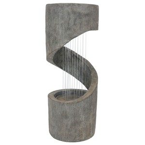 Sunnydaze 31"H Electric Polyresin Showering Spiral Column Outdoor Water Fountain with LED Light - 1 of 4