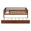 PAGED Twin Size Daybed Modern Simple Wooden Bed Frame with Trundle, Guardrail and Opening for Bedroom, Living - 3 of 4