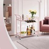 Bar Cart , Home Bar Serving Cart, Wine Cart With 2 Mirrored Shelves, Wine Holders, Glass Holders, For Kitchen, Dining Room - 4 of 4