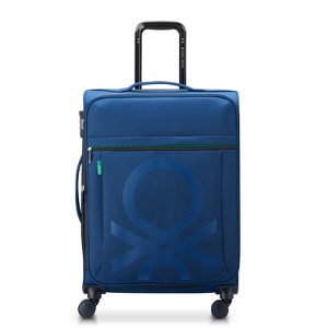 United Colors of Benetton x DELSEY PARIS Medium Checked Color Block 23" Softside Spinner Suitcase - 1 of 4