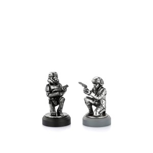 Royal Selangor Hand Finished Star Wars Collection Pewter Rebel Trooper & Stormtrooper Pawn Chess Piece Pair Gift - 1 of 4
