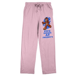 Five Nights At Freddy's Freddy Blue Background Women's Cradle Pink Sleep Pajama Pants - 1 of 4