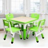 Modern Kids Table and 4 Chair Set,23" Height Adjustable Toddler Table and 4 Chairs with Non-Slip Desk Legs&Organizer Graffiti Desktop - 3 of 4