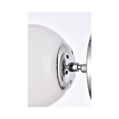 Chrome and Frosted White Dimmable Glass Sconce
