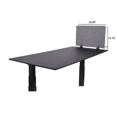 Castle Gray Acoustic Desk Divider with Powder-Coated Aluminum Clamps
