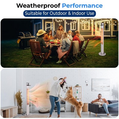 Stainless Steel Electric Infrared Patio Heater with Remote Control