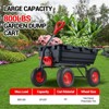800 Lb Capacity Outdoor Wheelbarrow，Heavy Duty  Utility Dump Wagon Garden Wagon with 10 Inch Wheels,180° Rotating Handle for Yard - 3 of 4