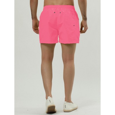 Lars Amadeus Men's Summer Solid Color Adjustable Waist Regular Swimming Trunks 2 Packs Pink/Pink 30 — фото 4