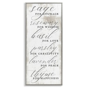Stupell Industries Sage Basil Thyme Sentimental Phrases, 10" x 24" - 1 of 4